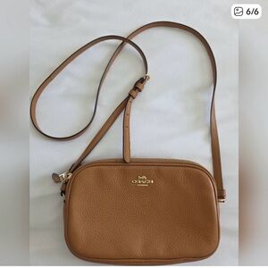 Coach Pebbled Leather Crossbody in Saddle/Tan